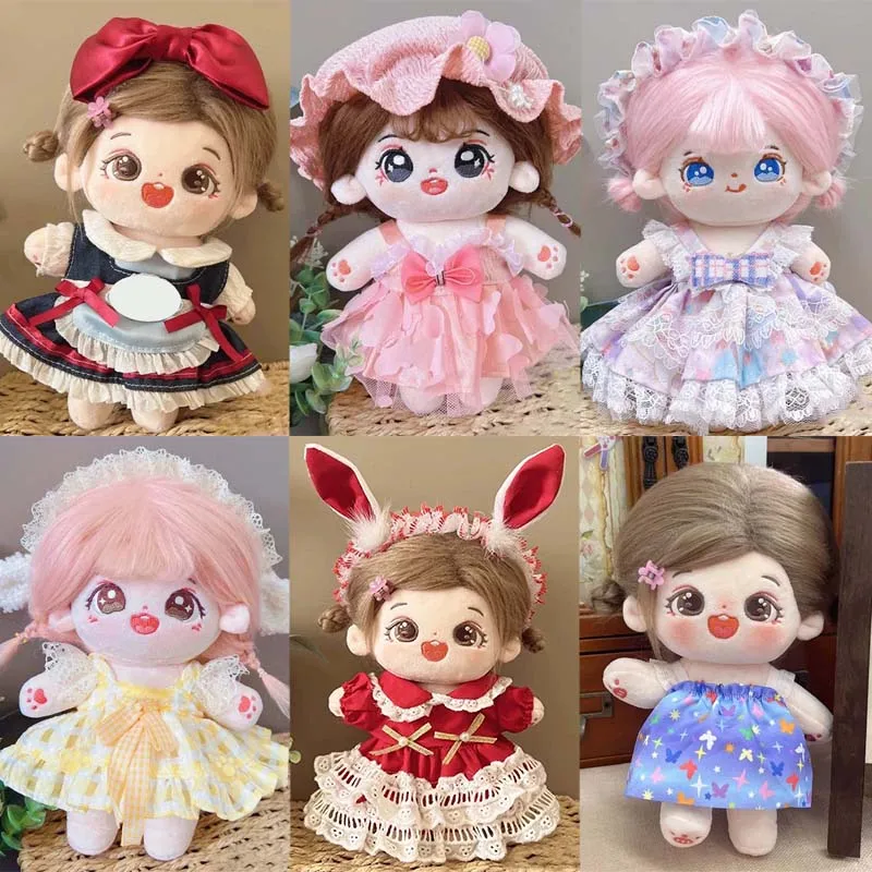 Mini Clothes for 20cm Baby Cotton Doll Dress Up Skirt Set 20cm Doll Clothes Outfit Lolita Skirt Doll Clothes Dolls Accessories