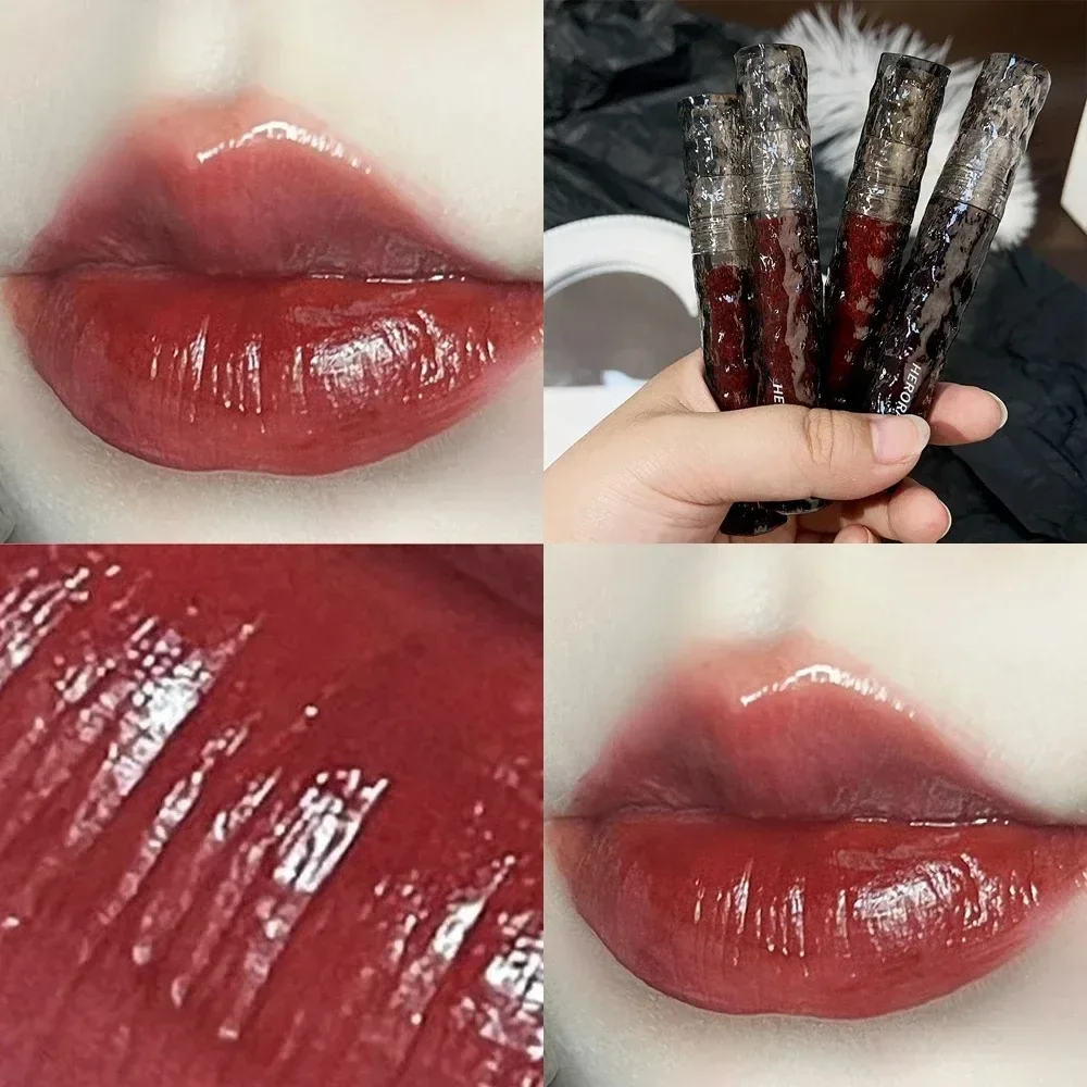 Water Light Nude Brown Lipgloss Lasting Waterproof Mirror Glass Tea Red Lipstick non facile da sbiadire Lip Glaze Lips Makeup Cosmetic