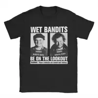 Camiseta Home Alone Wet Bandits para hombre, Camiseta Vintage de algodón puro, camiseta de manga corta con cuello redondo, Tops estampados