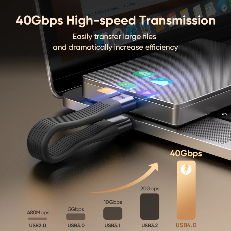 5A Fast Charging USB C Cable PD240W 8K 40Gbps Date Wire For iPhone17 16 15Pro Max Huawei Xiaomi Samsung Laptop USBC Short Cable