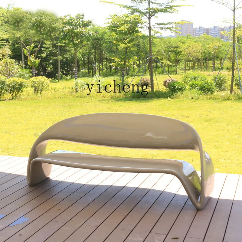 ZK fiberglass seat shopping mall leisure outdoor community office building rest stool school long stool