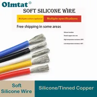 1M/5M Heat-resistant cable 30 28 26 24 22 20 18 16 15 14 13 12 10 AWG Ultra Soft Silicone Wire High Temperature Flexible Copper