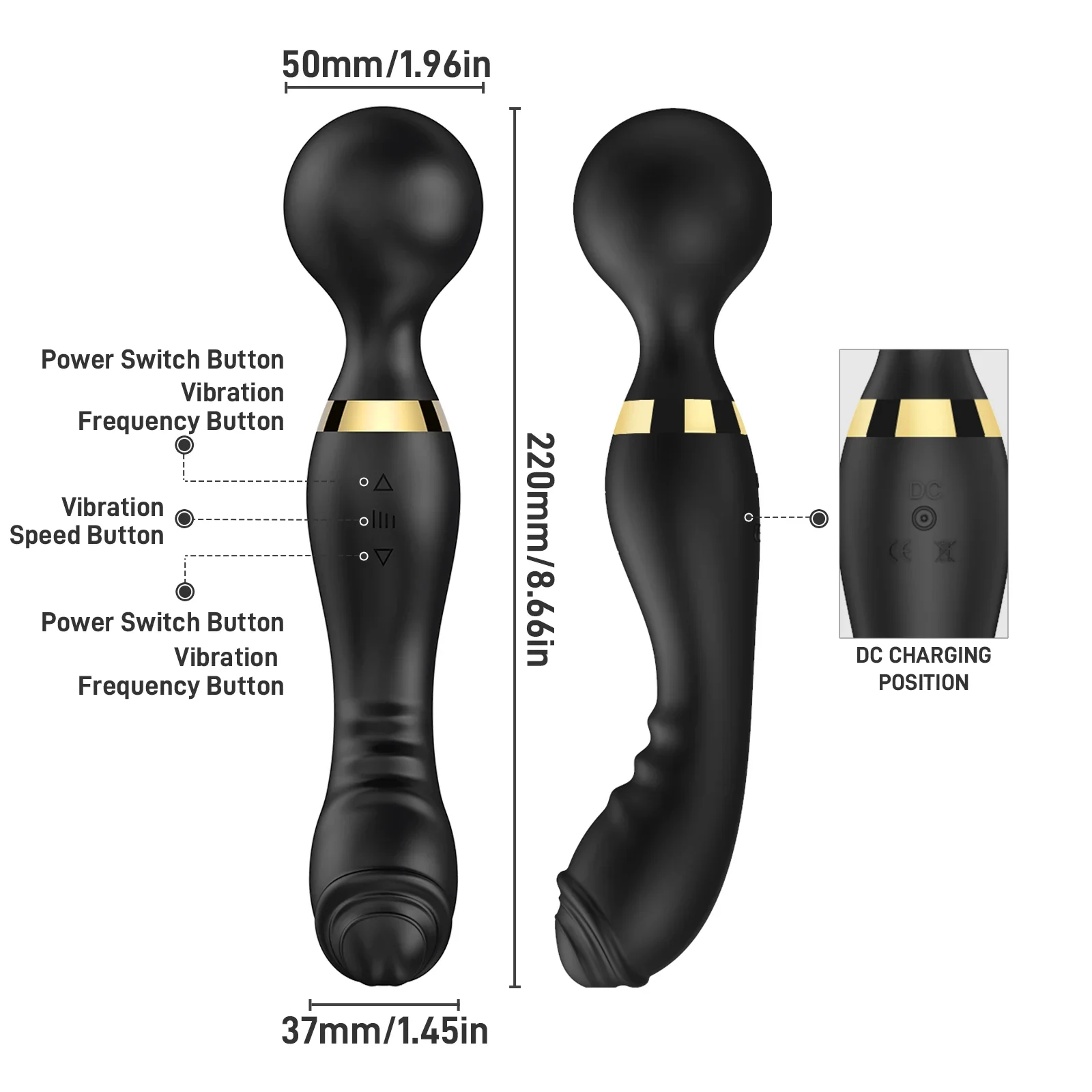 Double Head Powerful Dildos Vibrator for Women G Spot Clitoris Stimulator AV Magic Wand Vagina Massager Adult Sex Toys for Adult