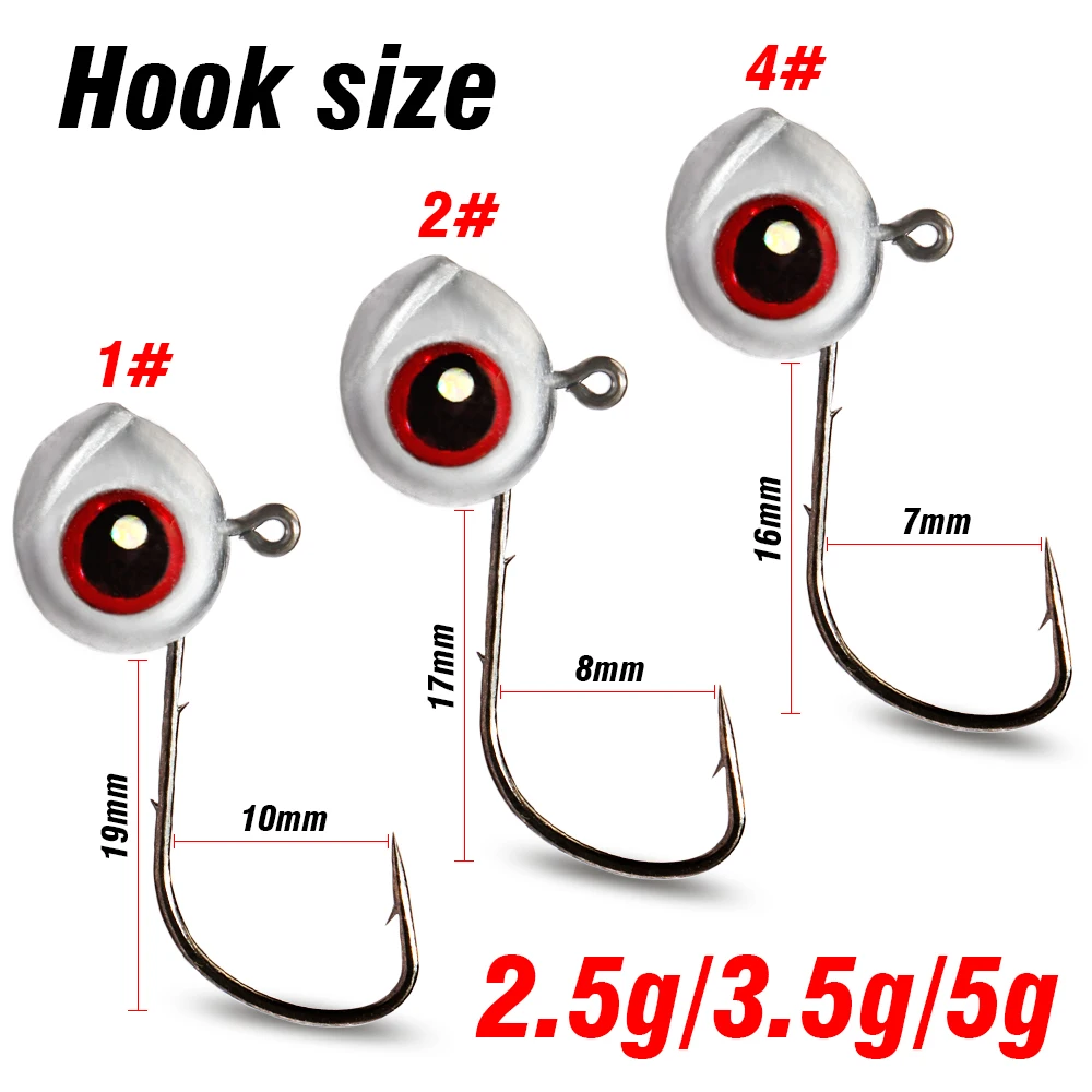 5-30Pcs Big Fish Eye Jig Head Hooks 2.5g 3.5g 5g Shank Barbed Root Ned Rig Fishing Soft Lure Kit Tackle Pesca Gear Carp Fishhook