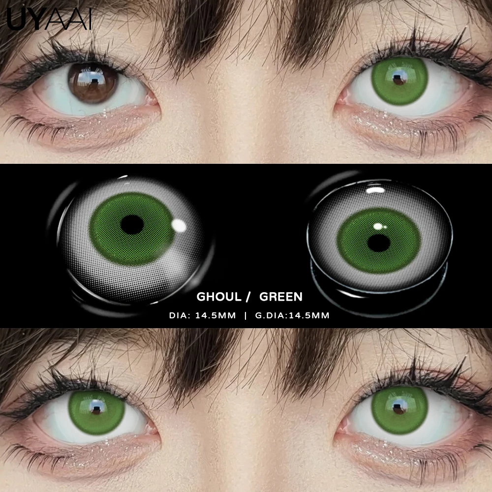 UYAAI Cosplay Witte Lenzen Halloween Kleur Contactlenzen Crazy White Eye Lenzen Anime Zwarte Make Up Lenzen Vampier Rode Lenzen