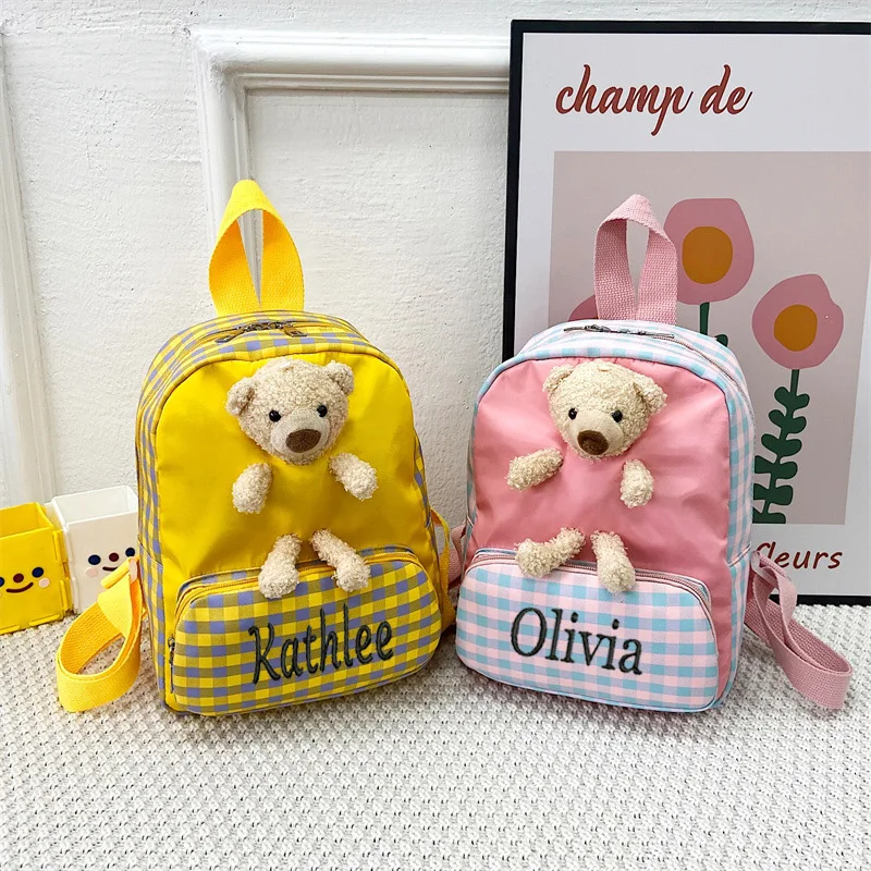 

Personalized Name Cartoon Cute Little Bear Children's Bag Casual Children's Backpack Fashionable Kindergarten Small Backpack