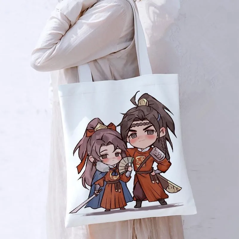 Qiang Jin Jiu Cute Cartoon Canvas Shoulder Bag Shen Lanzhou Xiao Cean Cosplay Casual Shopping Bag Handbag Accessories Fans Gift