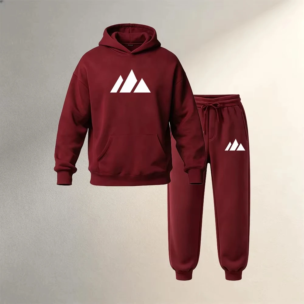 Men's Clothing Hoodies Sets 2 Pieces Autumn Winter Sports Casual Men Pullover Sweatshirt Fashion Warm Hoodie + Jogger Tracksuits view 5