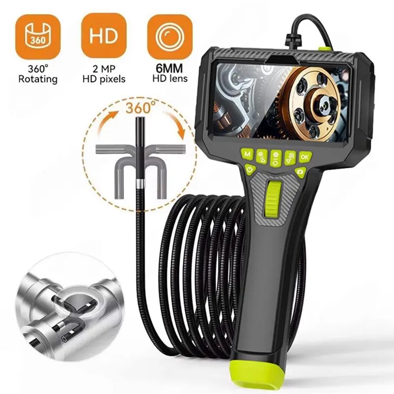 B29C-Automotive Maintenance Engine Industrial Pipeline Detector 5-Inch Screen 360° Steering 6Mm Lens Endoscope HD Camera