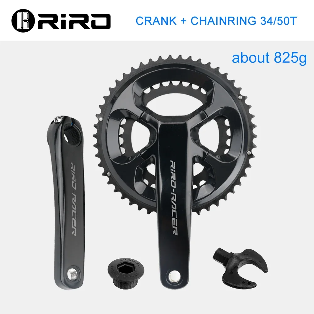 RIRO RACER R8 Racefiets Crankstel Ultralight Kettingwiel 170mm 50-34T Kettingbladen Tandwielen Holle Geïntegreerde Vouwfiets Crankstel