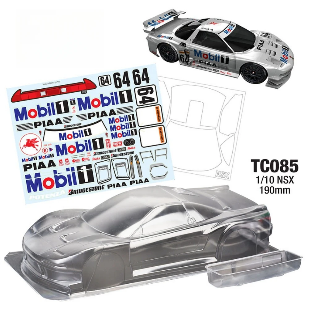 TC085 1/10 Honda NSX Lexan Car Body w/ Decal sheet for RC Drift Chassis 260mm Wheelbase Tamiya tt02 Kyosho Yokomo