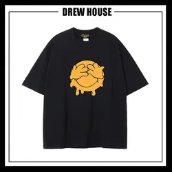 Drew House uśmiechnięta twarz marka modowa amerykańska letnia bawełniana luźna koszulka dla miłośników mężczyzn i kobiet z krótkim rękawem ins