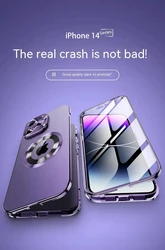 For iPhone 16 15 14 13 Pro Max 360 Metal Aluminium Alloy Case Full Camera Lens Protective Original Color Phone Ultrathin Cover