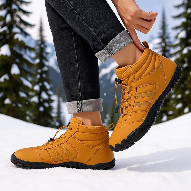 Household casual cotton shoes women's outer winter cotton boots men's piled thickened slippers snow boots couple hiking shoes