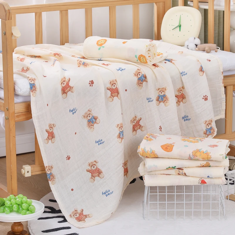 Baby Blanket Newborn Muslin Swaddle Cotton Bath Towel Summer Stroller Cover Wrap Gauze Toddler Sleep Blanket Baby Items