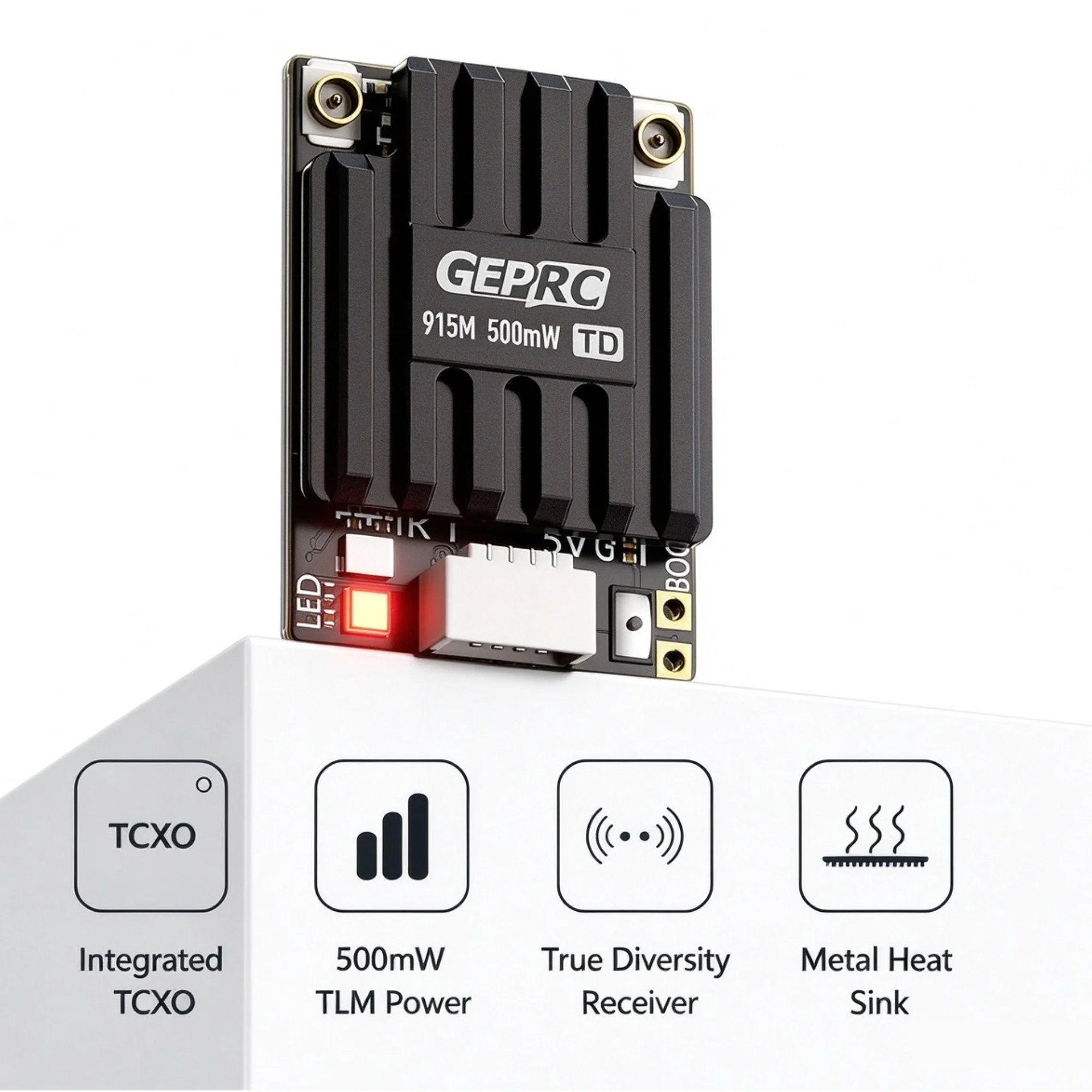GEPRC ELRS DUAL 915M PA500 Diversity Receiver 500mW PA Chip TCXO WIFI CNC Alloy Shell for FPV Longrange Freestyle Drone DIY Part