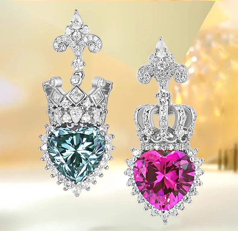

New Light Luxury Versatile Crown Love, Sterling Silver Inlaid with High Carbon Diamonds, Suitable for Girls' Wedding