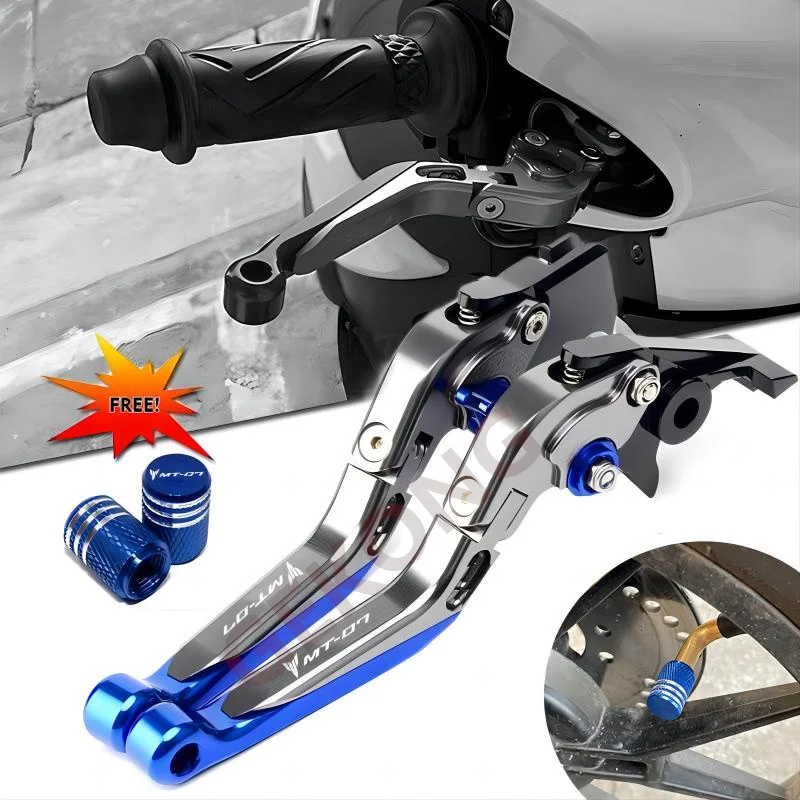 Motocicleta CNC ajustável dobrável extensível embreagem de freio alavancas, punho para MT-07, FZ-07, MT 07, FZ07, MT07, FZ 07, 2014-2023