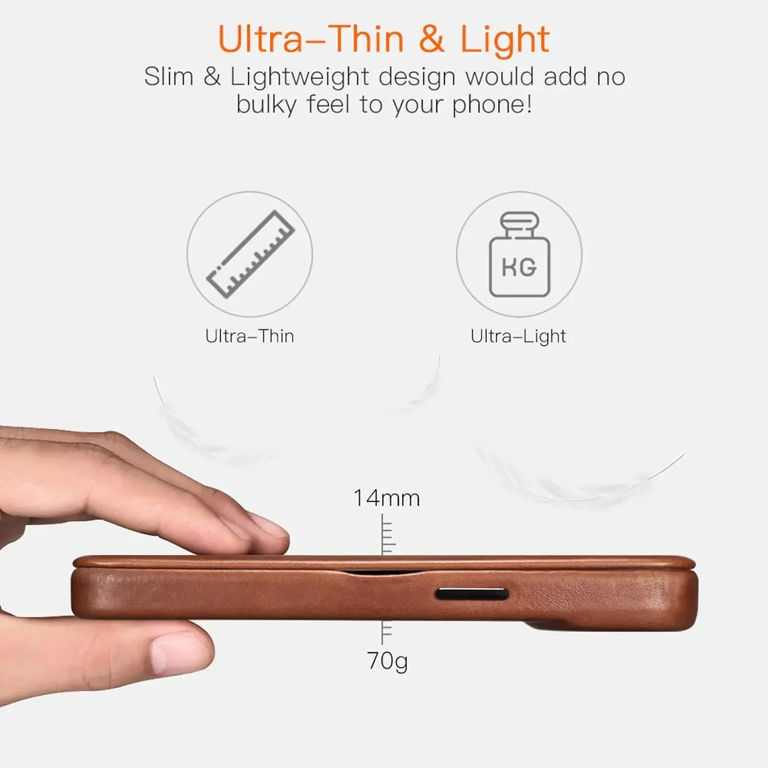 ICARER Leather Case Compatible for Phone 14/Pro 14 Pro Max