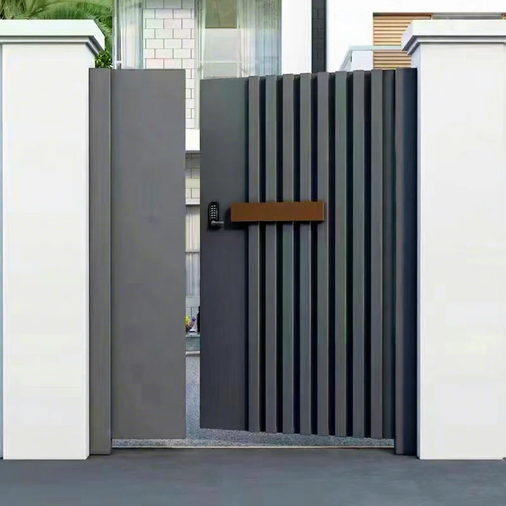 Aluminum Alloy Gate Sliding/Folding Doors Exterior Automatic Material and Swing Open Style Swing Gate FinishedCustomizable