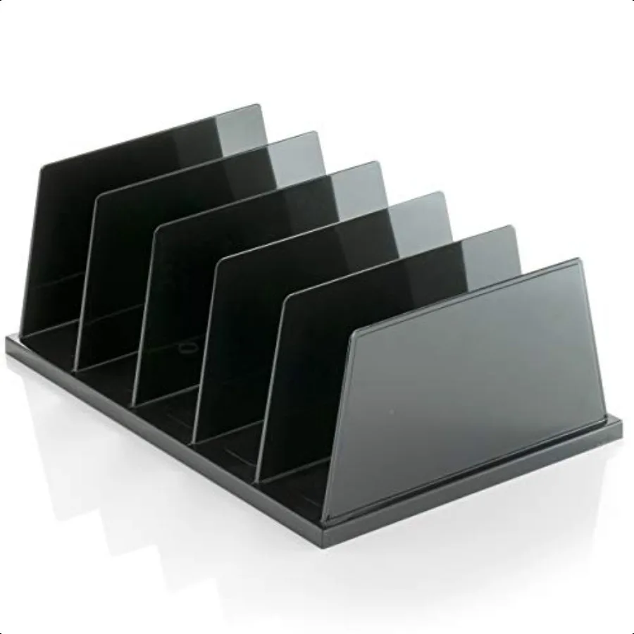 Офисный переработанный большой стандартный сортировщик с 5 отделениями, 13,5 x 9 x 5 дюймов, черный 26192