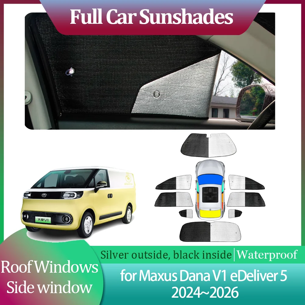 

Car Sunshades for Maxus Dana V1 eDeliver 5 2024~2026 2025 Roof Windows Sun Visor Windshield Curtain Sunroof Cover Accessories