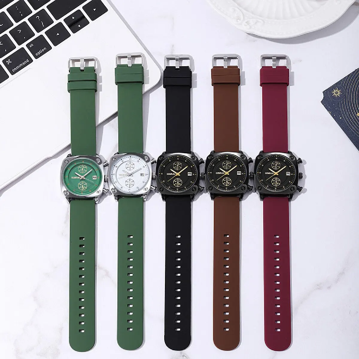 Women's Watch Leisure Style Double Eyed Calendar Silicone Band Lightweight and Durable Precision Quartz Core Student Watch