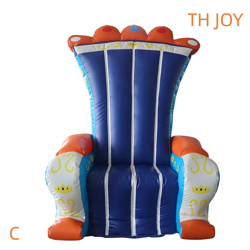 Envío aéreo rápido a puerta, silla inflable de Papá Noel de 2m de altura para Navidad, trono rey inflable grande para alquiler de fiestas