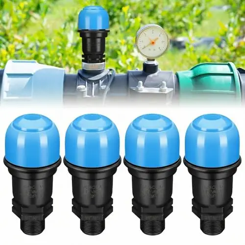 4 Pack 3/4 Inch PP Air Release Valve Automatic Vacuum Relief For Irrigation Drip System Garden Turf Agricultural Water Managemen