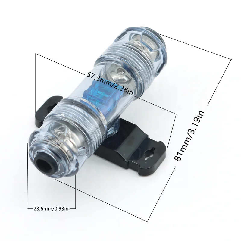 New Automotive 60A Anl Afs Fuse Holder High Quality 12V/24V Copper Plastic Through Hole Mounting Mini Stereo Modified Power