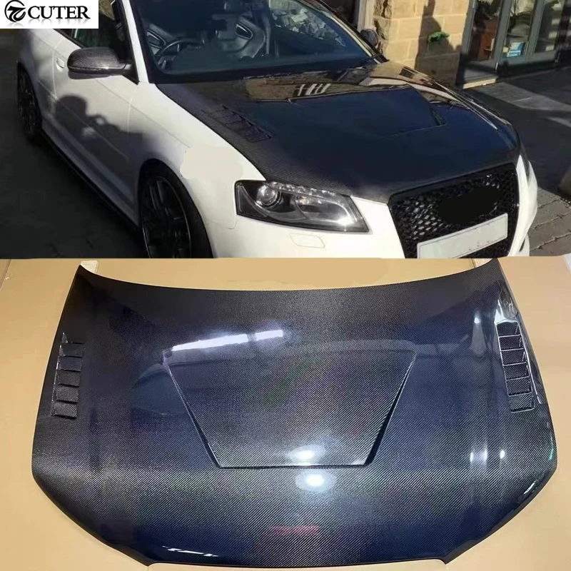 

08-12 A3 S3 RS3 Передние крышки капота из углеродного волокна с вентиляционными отверстиями для Audi A3 S3 Rs3 Комплект кузова автомобиля