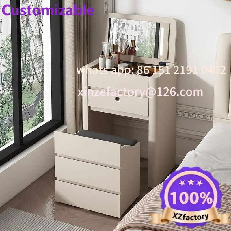 Customizable clamshell dresser bedroom bedside table makeup table integrated drawer storage cabinet small makeup counter