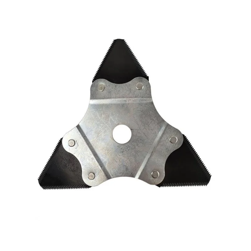 刈払機、芝刈り機、鋸歯状刃付き 3 枚刃、ブラック アクセサリー用