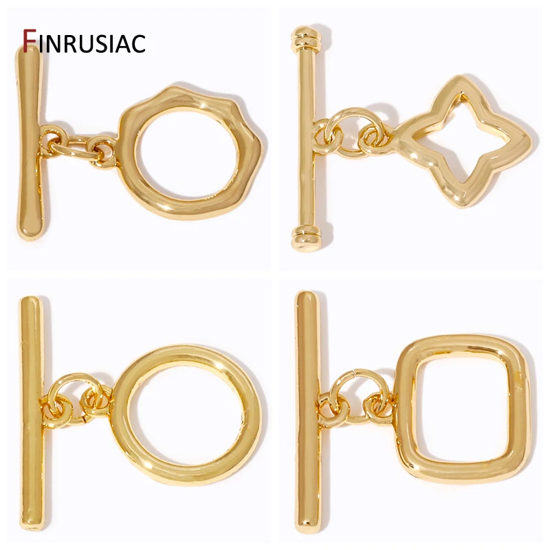 Wholesale 18K Gold Plated Brass OT Clasps For Jewelry, Multi Style Toggle Clasps For Necklace Making Supplies Jewelry Findings