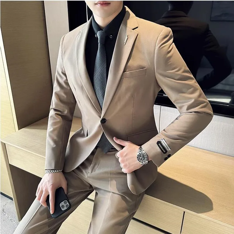 

Latest Design Notched Lapel Slim Fit Clothing Men Suits for Men Costum Homme Groom Tuxedos Two Masculino 2PCS (Jacket+Pants)