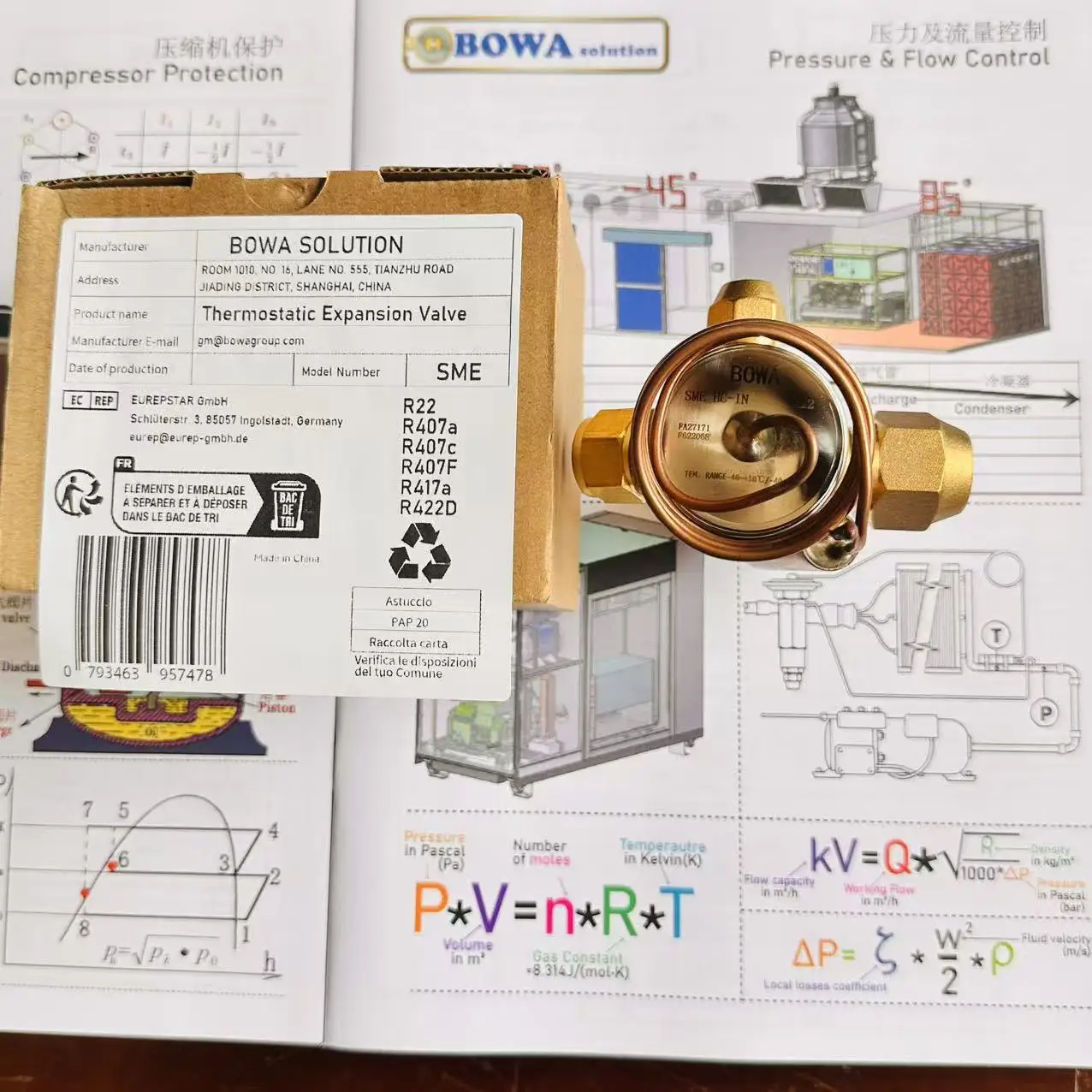 R407c & R22 Servicing Thermostatic Expansion Valves are erroneously considered by some to be throttle device of 0.5~3HP freezers