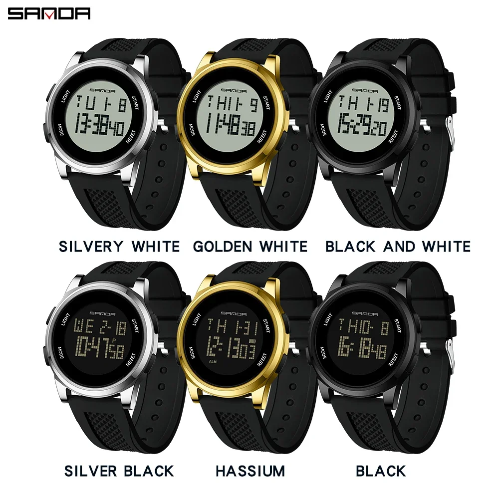 SANDA Digital Watch Men Military Army Sport Wristwatch Top Brand Luxury LED Stopwatch Waterproof Male Electronic Clock Gift 9067