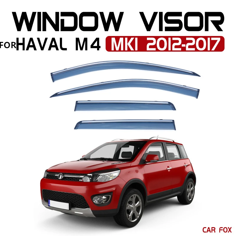 

For Haval M4 Florid Cross Car Accessories Window Visor Vent Shade Rain Sun Wind Guard Deflectors with Chrome Trims Shelters