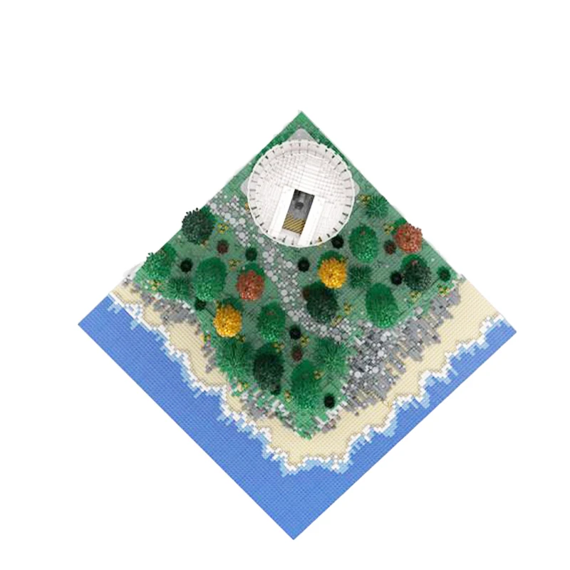 Bloc de construction d'architecture modulaire, création artistique, observatoire Cliffside, modèle à assembler, Puzzle en brique, jouet, cadeaux de noël, MOC-89835