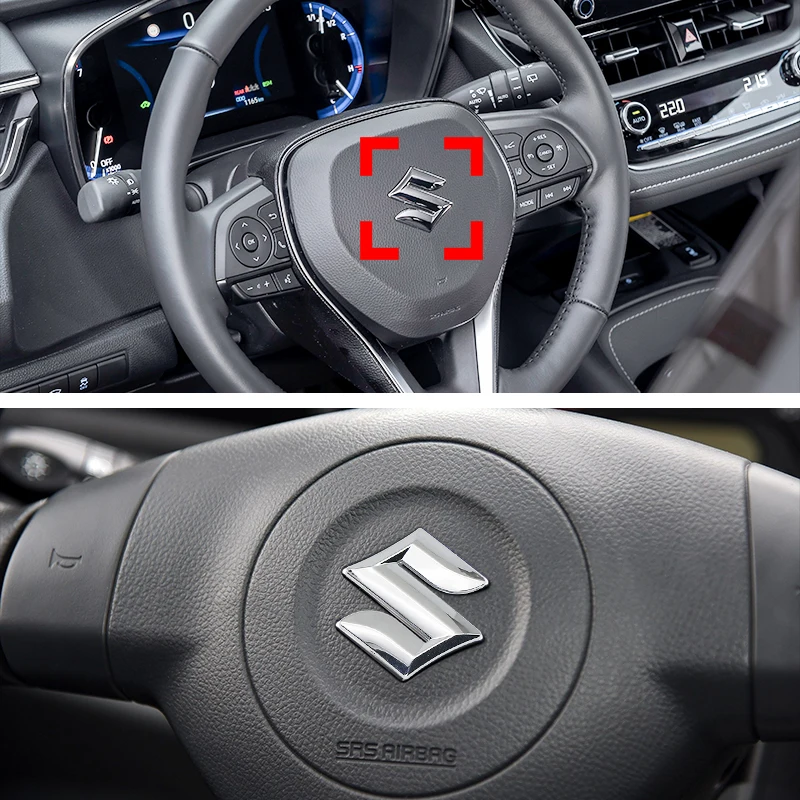 

1 шт. ABS 3D эмблема рулевого колеса, наклейка на руль автомобиля, внутренняя эмблема для Suzuki Grand Swift Jimny Vitara Baleno SX4