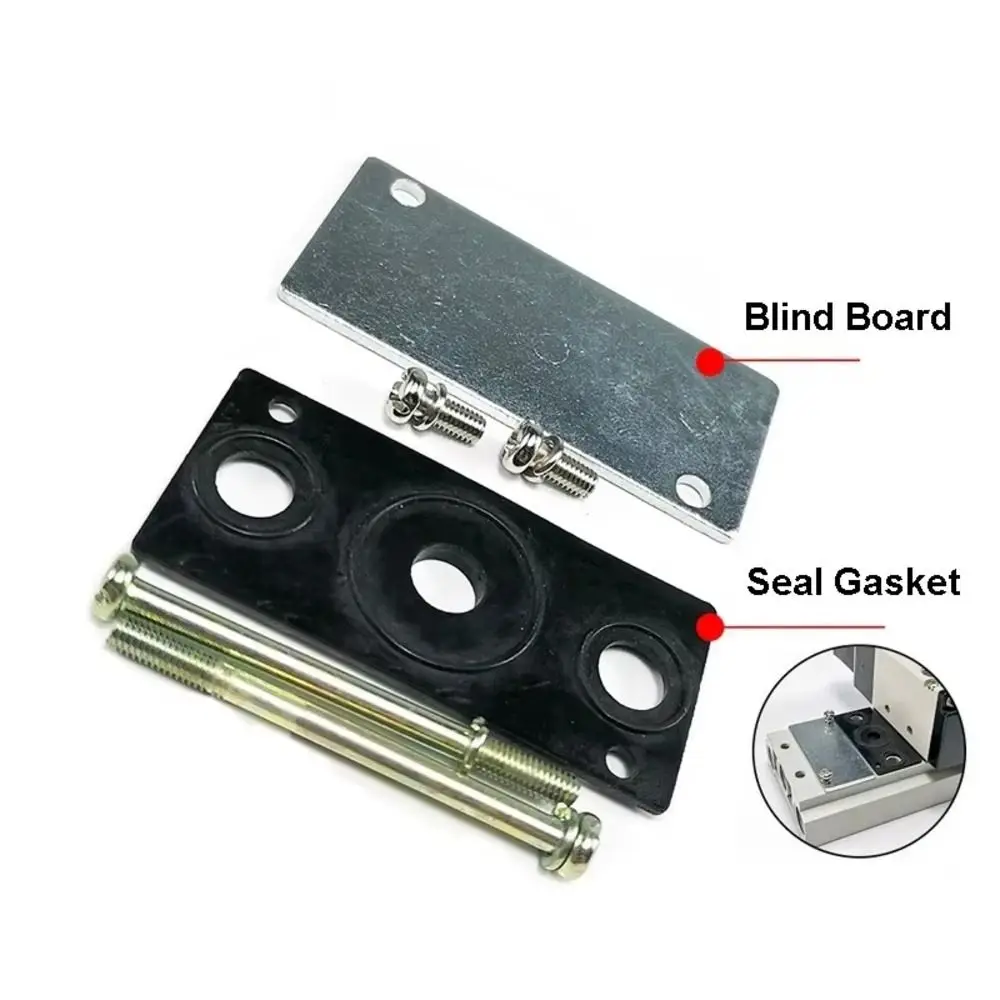 10Sets Rubber Solenoid Valve Base Gasket 4V100M 4V200M 4V300M 4V400M with Screw Manifold Blind Plate 4V110 4V210 4V310 4V410