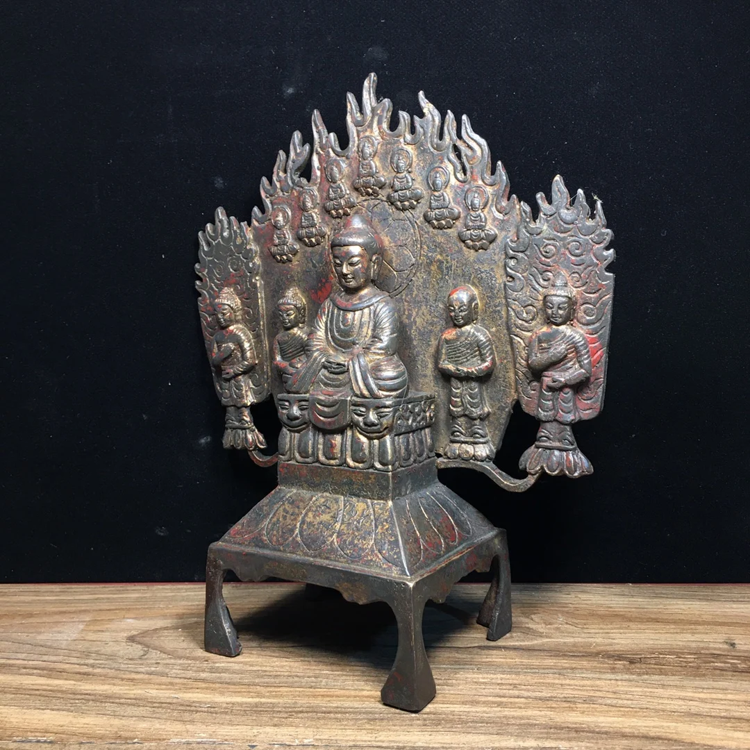 Imitating antique bronze statues Pure copper five consecutive Northern Wei Buddha statues size 20.5x 8.5x24cm