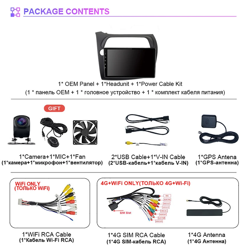 For Honda Civic Hatchback 2006 - 2011 Carplay Auto Player Head Unit Ships in 24 hours 360 Camera Snapdragon Android 16 DSP BT