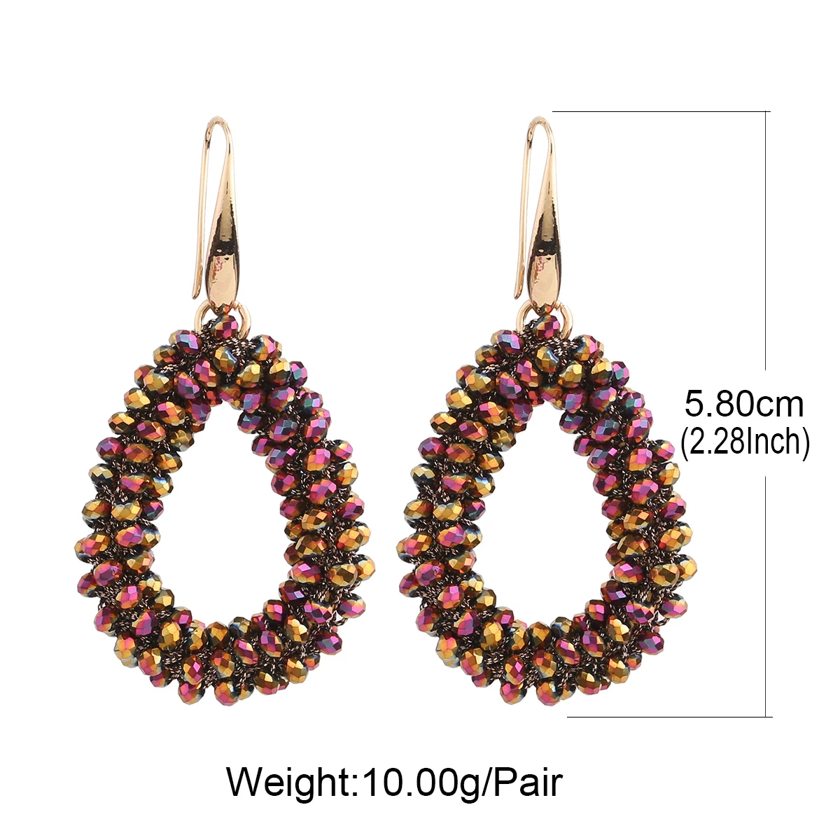 Shiny Beads Crystal Drop Earring Fashion Statement Jewelry Wedding Party Dangle Earring For Women Christmas Gift Fashion Jewelry