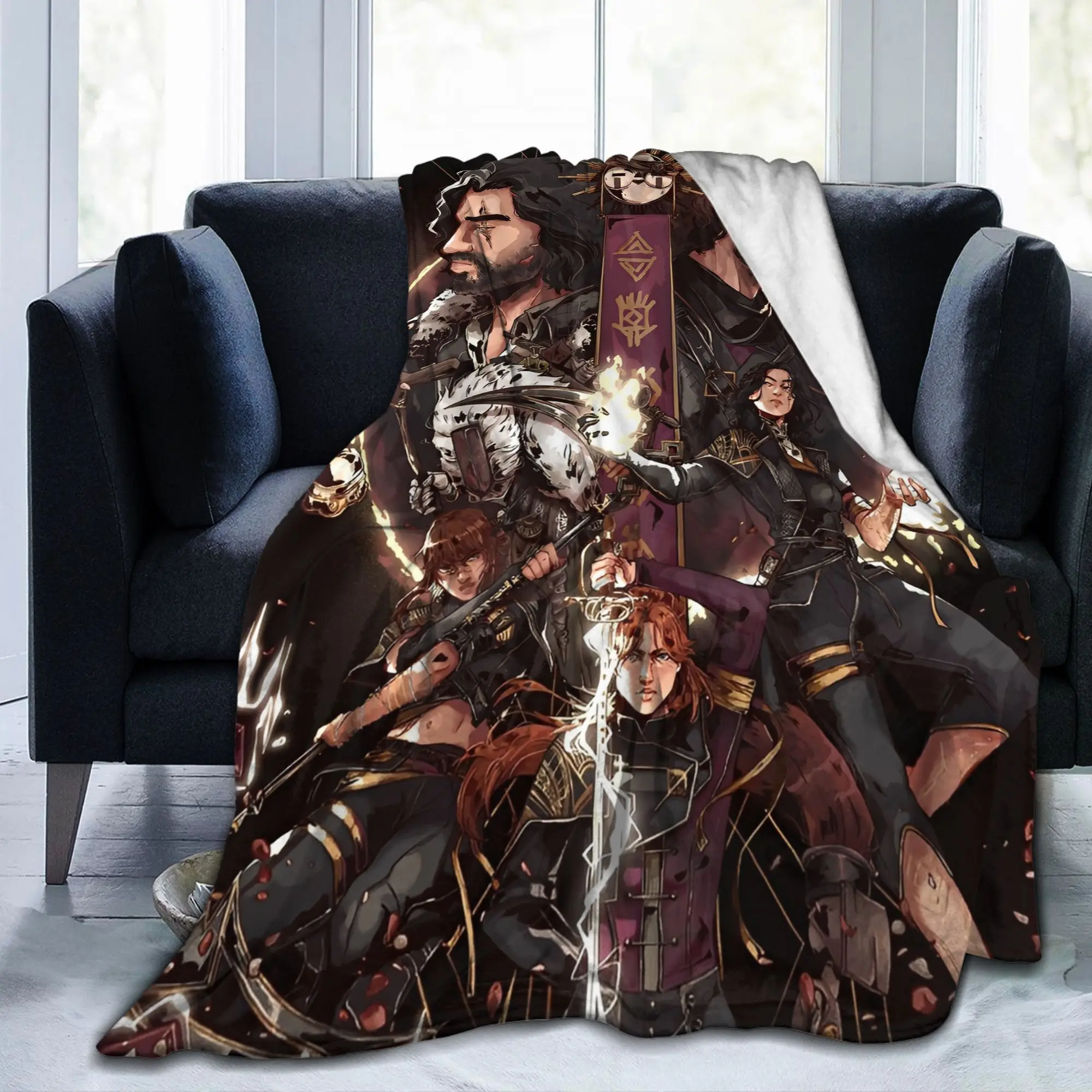 Clair Obscur Expedition 33 Gustave Flannel Throw Blankets Video Game for Couch Knitted Blanket Travel Warm Portable Quilt