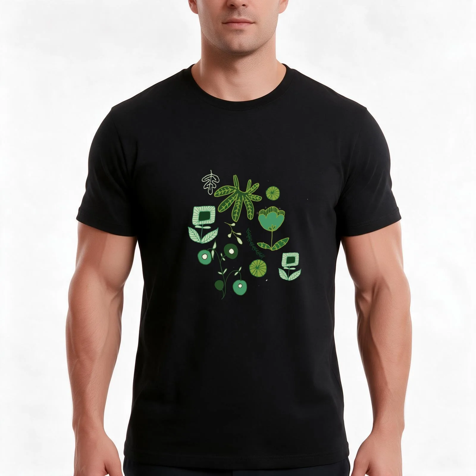 Emerald Forest beige #homedecor T-Shirt, Summer Casual Cotton Tee, Oversized Streetwear Tops, Vintage Graphic Print, 100% Cotton