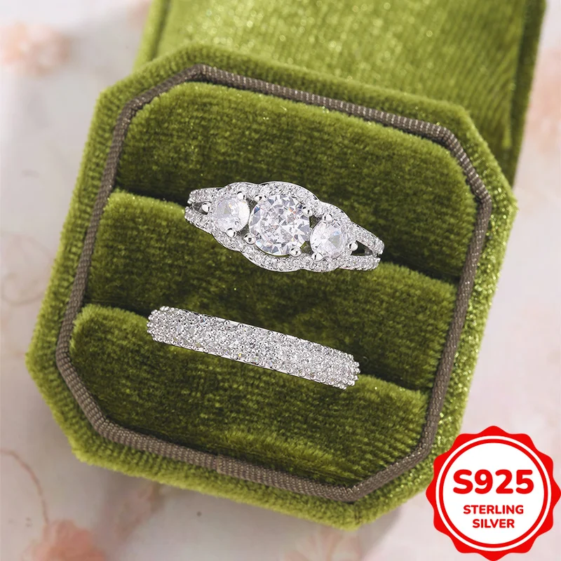 

Light Luxury and Versatile Authentic S925 Silver Fashionable Temperament Couple Rings Engagement and Proposal Rings
