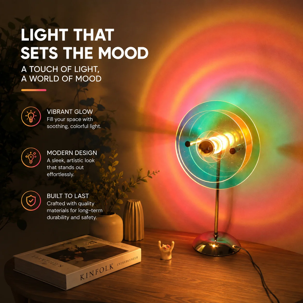 WWPPU Bauhaus Acrylic Colorful Table Lamp DIY Gift Light for Bedroom Live Streaming Background