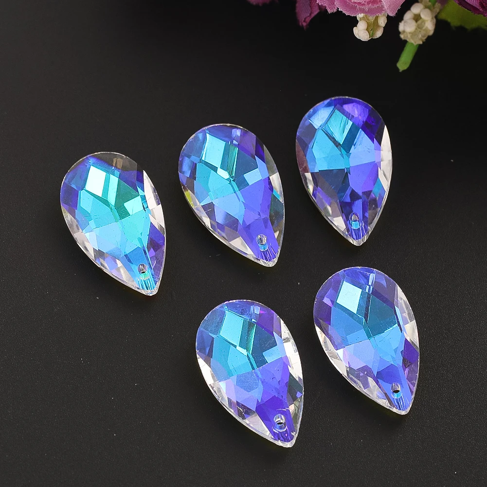 6PCS 28MM Crystal Pendant Suncatcher Prism Beads Rainbow Maker Windows Feng Shui Hanging Decor Chandelier Crystal Replacement