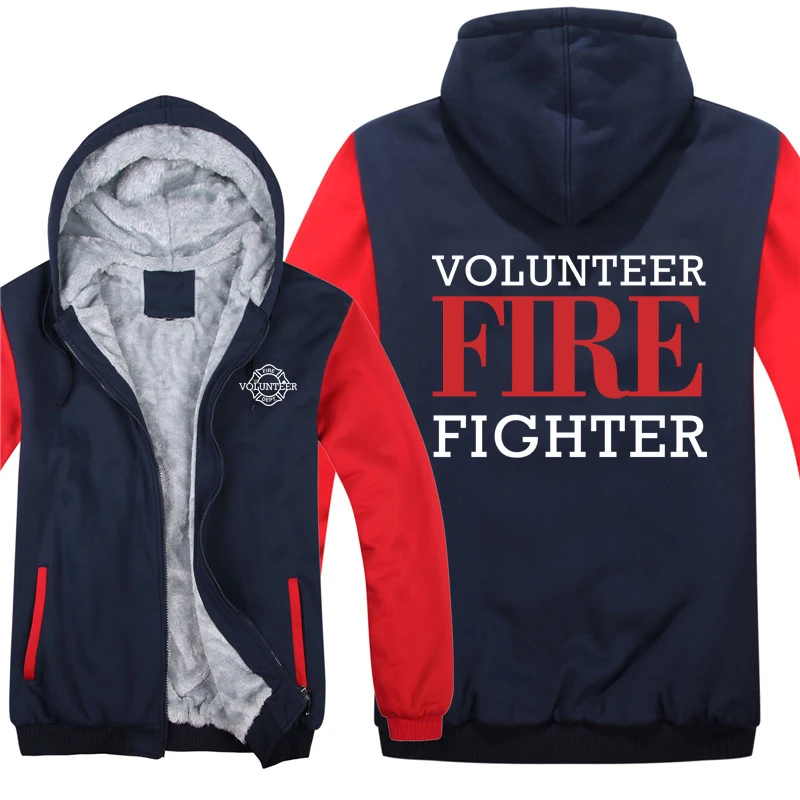 Firefighter Volunteer Fire Rescue Hoodies Men Cool Fashion Thicken Printed  Volunteer Firefighter Sweatshirts Pullover